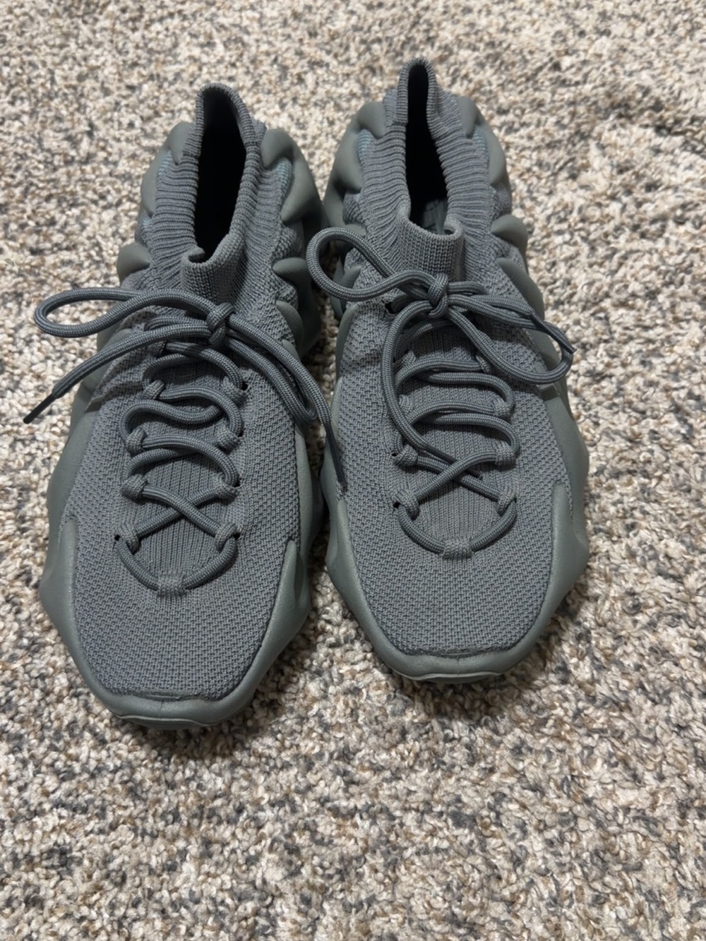 Yeezy Men's Knit Sneakers - Gray Olive